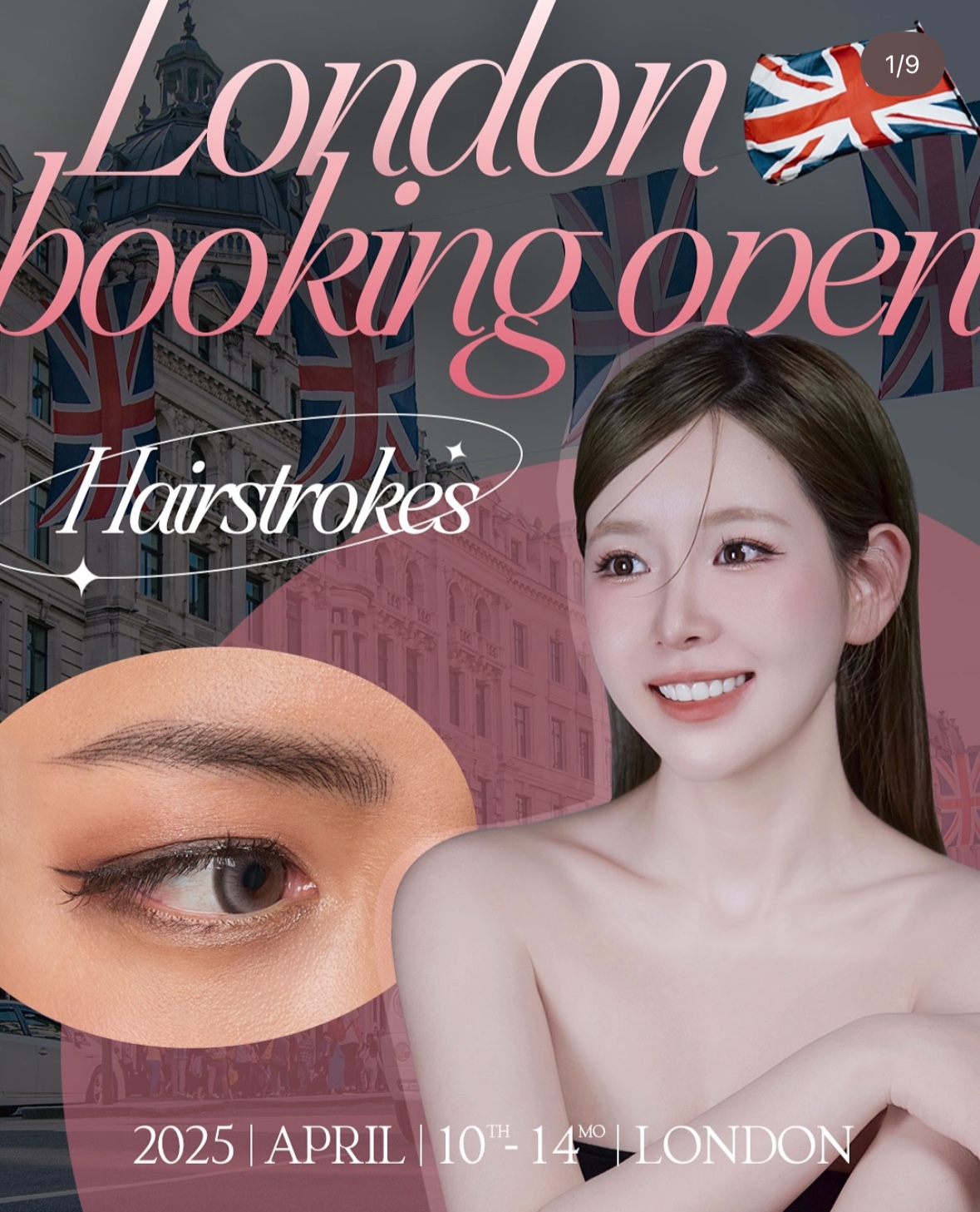 Korean brow artist Hani first visit to London - PMU hair stroke